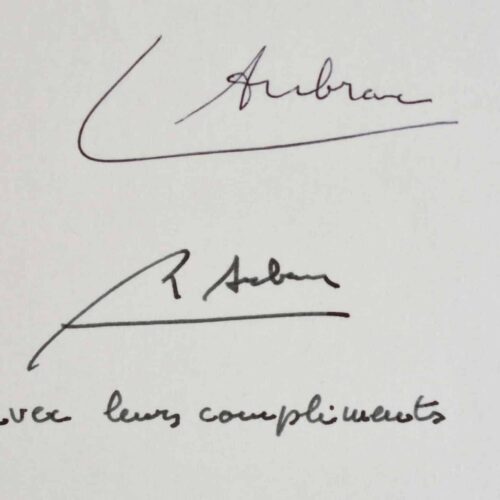 Réunion des signatures de Raymond et Lucie Aubrac.