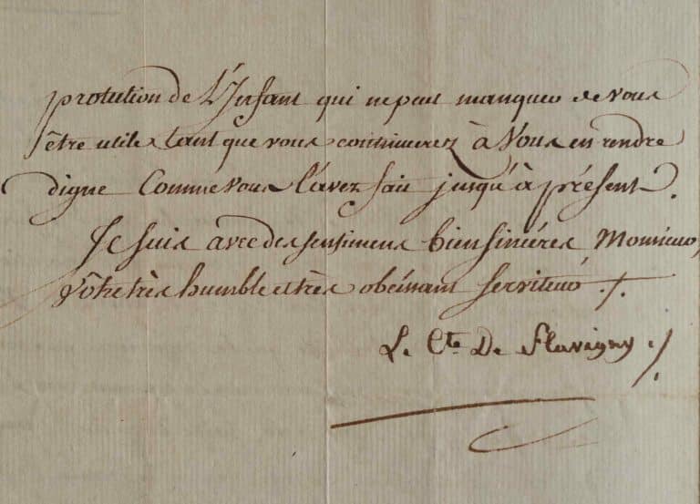 Le comte de Flavigny refuse une recommandation pour la croix de saint-Michel.