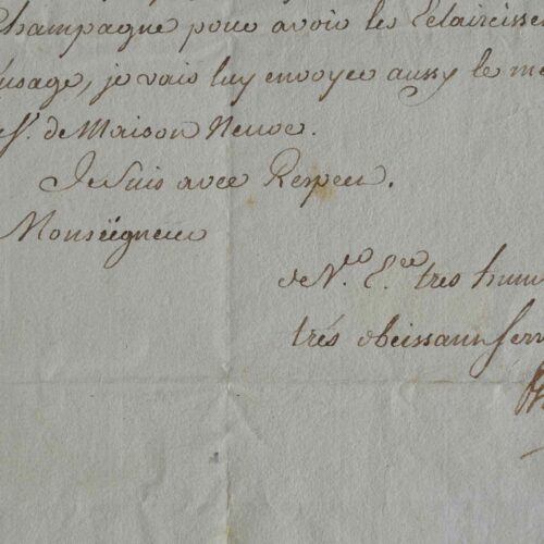 Le ministre d'Etat Bertin s'adresse à l'archevêque de Reims.