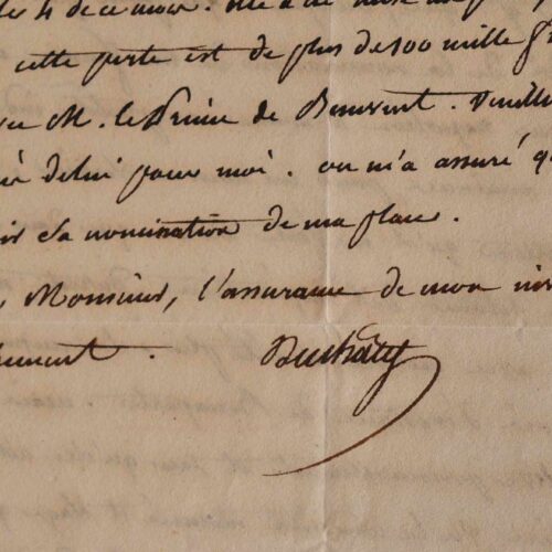 Au moment de la chute de Napoléon, Duchâtel craint son avenir.