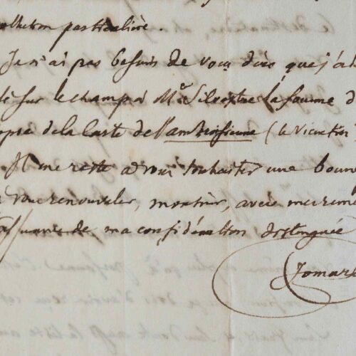 Le géographe Edme François Jomard remercie Charles Salvi