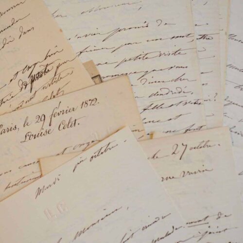 Longue correspondance de Louise Colet sur son drame Une Famille en 1793.