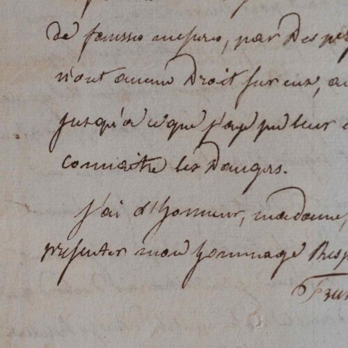 Lettre de l'écrivain rouennais Nicolas-Etienne Framery.