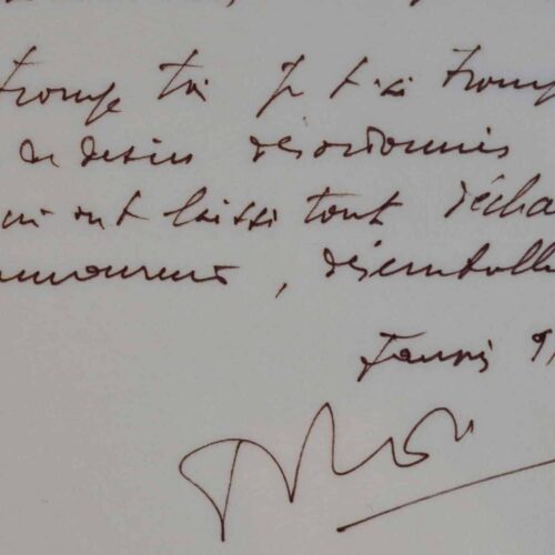 Manuscrit de la Déchanson du désamour de Pierre Delanoë.