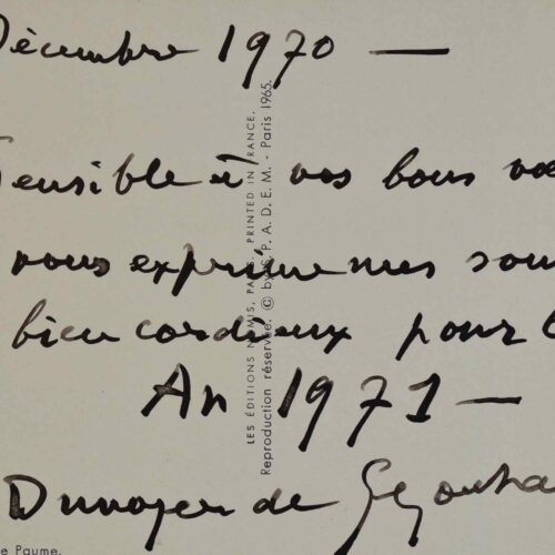 Les voeux de Dunoyer de Segonzac.
