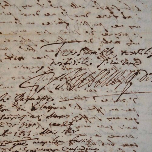 Rare lettre du protecteur de Corneille, François de Harlay, adressée à Richelieu.