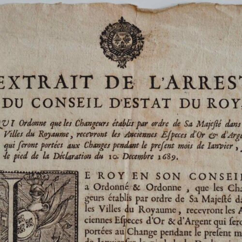 De nouvelles règles de change pour les Louis d'or et d'argent.