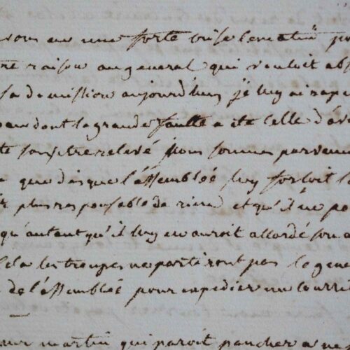 Belle lettre sur la situation difficile à Saint-Domingue.