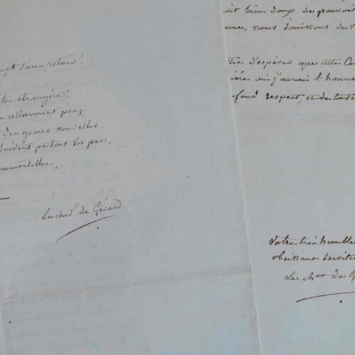 Belle lettre avec poème de Joseph de Girard, écrite de Varsovie en 1836.