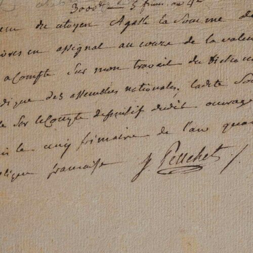 Jacques Peuchet rémunéré pour le Dictionnaire Encyclopédique.