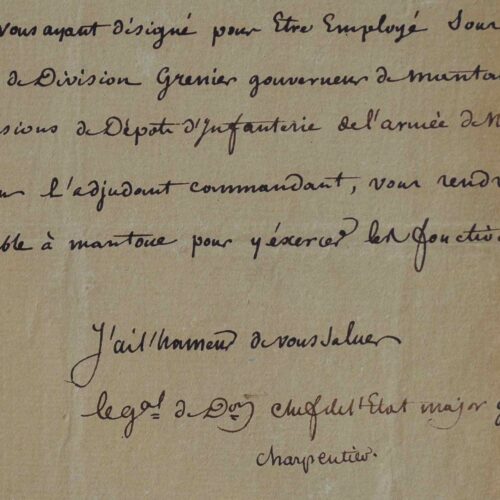 Le général Charpentier à Milan.
