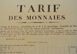 Fixation du cours des monnaies à la Restauration.