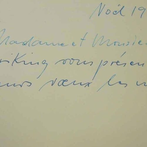 Les voeux de Franz Priking à Edouard Goerg.