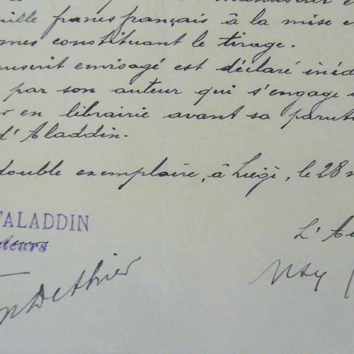 Contrat d'édition signé par Max Jacob.