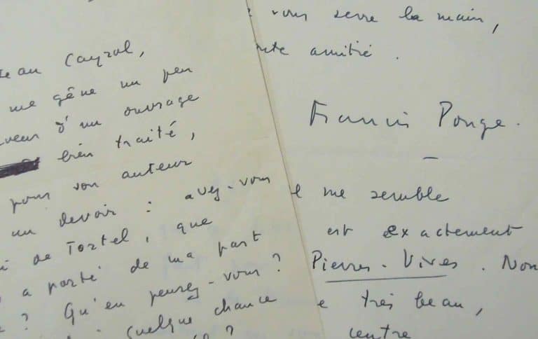 Francis Ponge loue la poésie de Jean Tortel.