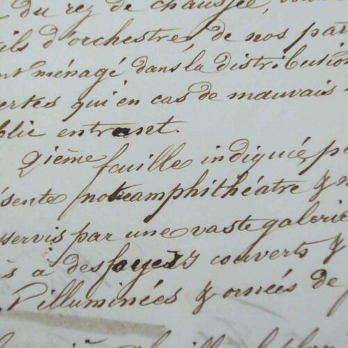 Projet d'une vaste salle de spectacle à Paris en 1852.