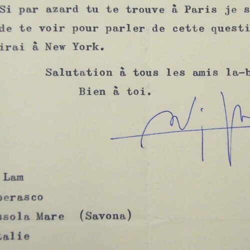 Wifredo Lam envisage une publication aux Etats-Unis.