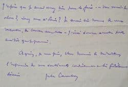 Belle lettre de Jules Cambon à Aristide Briand.