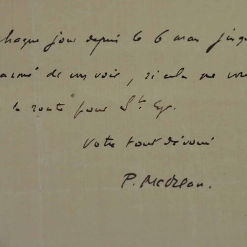 Une invitation de Pierre Mac Orlan à Saint-Cyr-sur-Morin.