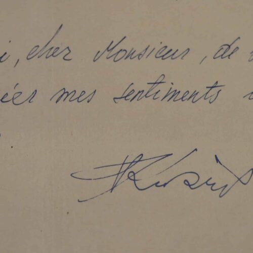 Un chèque pour le peintre lituanien Vytautas Kasiulis.