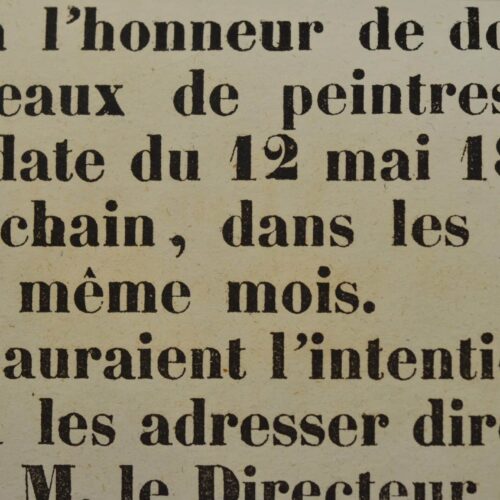 Affiche d'une exposition de peinture à Orléans en 1839.
