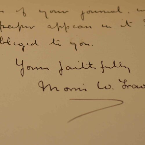 Lettre du chimiste anglais Morris William Travers.