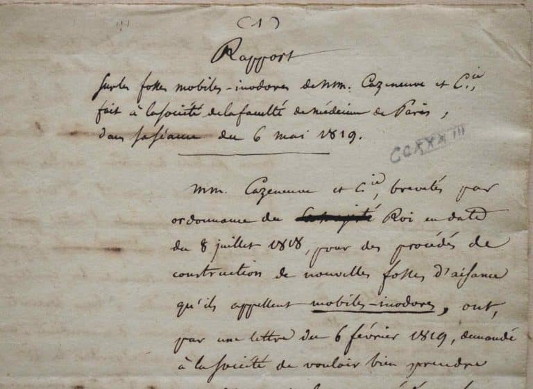 Rapport manuscrit sur les fosses d&rsquo;aisance par Renauldin, Vauquelin, Léveillé et Husson.