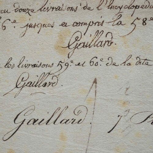 L'académicien Gabriel-Henri Gaillard reçoit ses livraisons de l'Encyclopédie.