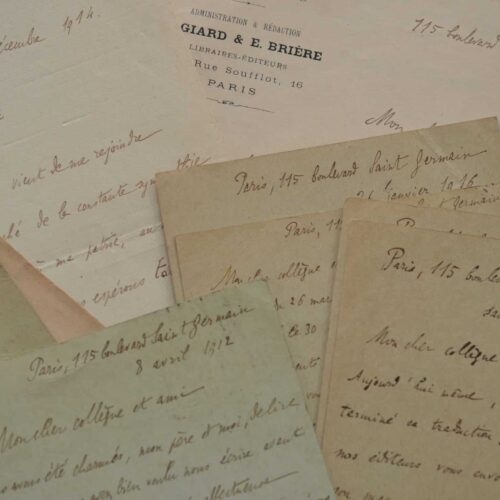 10 lettres du sociologue René Worms à son confrère argentin Antonio Dellepiane.