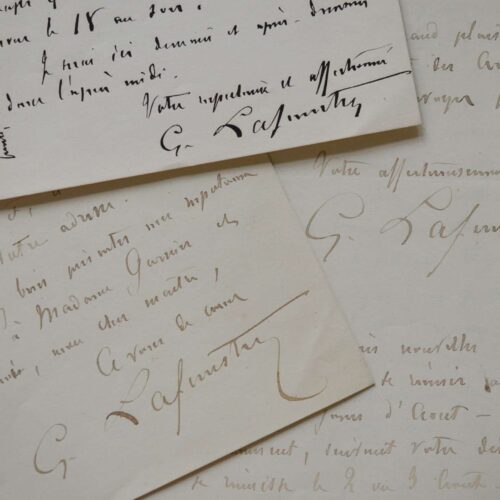 4 lettres de Georges Lafenestre à Charles Garnier.