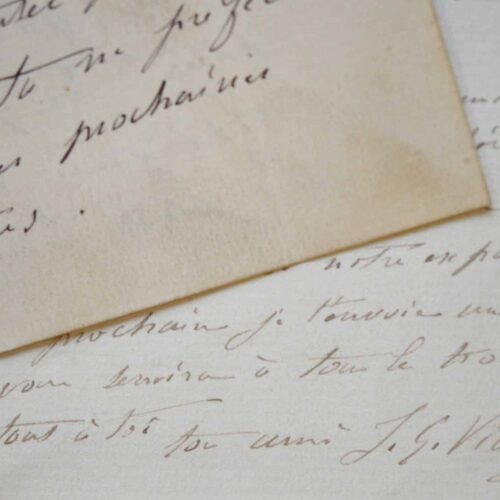 Deux lettres du peintre Jean-Georges Vibert à son ami et élève Georges Cain.