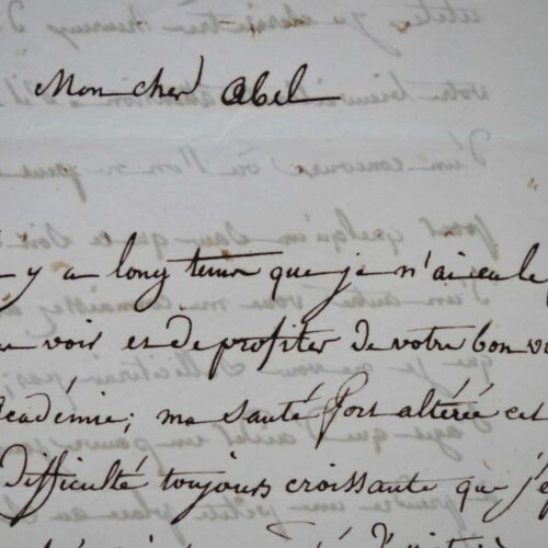 Louis Hersent recommande le peintre Tinthoin auprès d'Abel de Pujol.